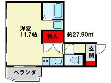 THE SQUARE・ORIO RESIDENCE(1K/5階)の間取り写真