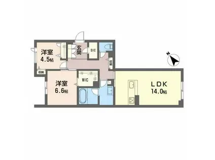 CASA REGIO MISUJI(2LDK/1階)の間取り写真