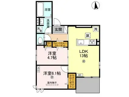 CILIEGIO チリエージョ(2LDK/1階)の間取り写真