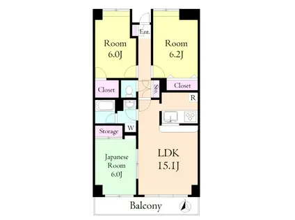 カラコレス(3LDK/1階)の間取り写真