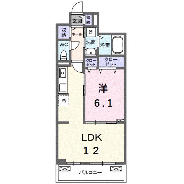 ベル ハイネス(1LDK/2階)の間取り写真