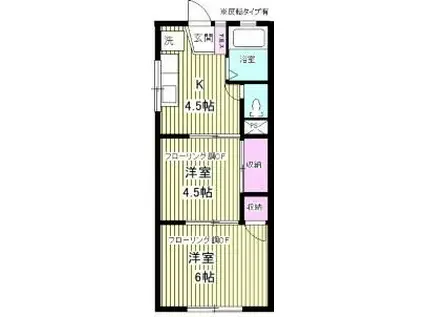 興和ビル(2K/2階)の間取り写真