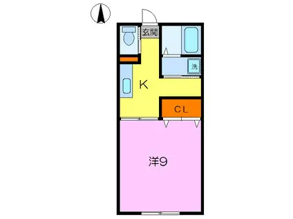 リコウハイツ1号館(1K/1階)の間取り写真