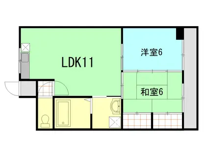 FKタウン(2LDK/4階)の間取り写真