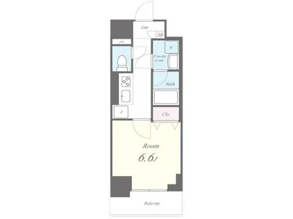 イート アパートメント ヴェリタス(1K/6階)の間取り写真