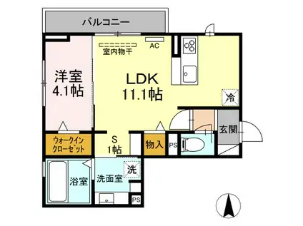 クオレアス乗江(1LDK/2階)の間取り写真