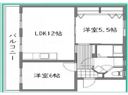 サンライズ柿澤(2LDK/3階)の間取り写真