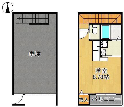 ラディア行事(ワンルーム/1階)の間取り写真