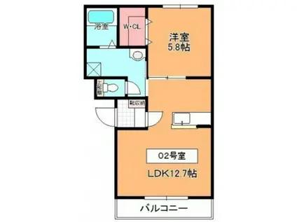 ANDOLLFANアンドルファン(1LDK/1階)の間取り写真