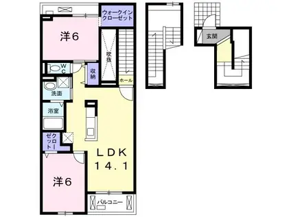 サンヒルズ(2LDK/3階)の間取り写真