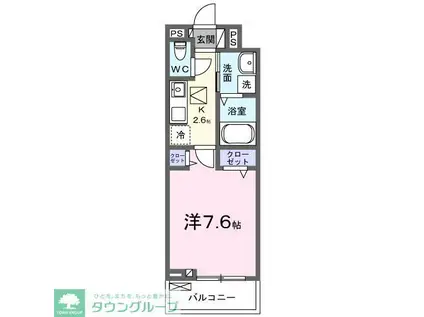 ヒカルサ川越(1K/1階)の間取り写真