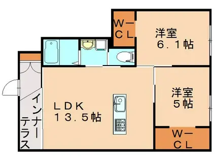 CASA ESTE (2LDK/1階)の間取り写真