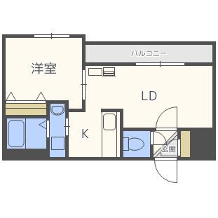 リュクス山鼻(1LDK/4階)の間取り写真