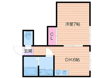 三和マンション(1LDK/4階)の間取り写真