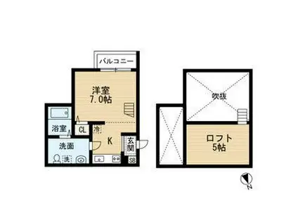 MIDWAY HILL 板宿STAミッドウェ(ワンルーム/1階)の間取り写真