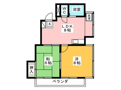 ファイン三田II(2DK/2階)の間取り写真