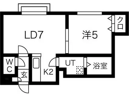 CCR八軒(1LDK/3階)の間取り写真