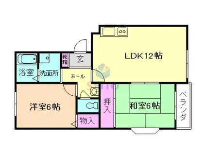 プラムキャッスル(2LDK/3階)の間取り写真