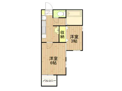 ミーティア(2K/3階)の間取り写真