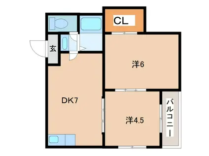 サンシャインMKM東小橋(2DK/2階)の間取り写真