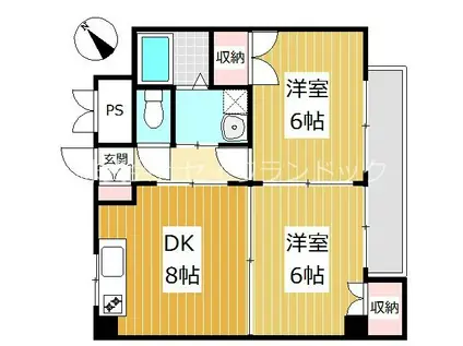 クレッセント堀の内(2DK/1階)の間取り写真