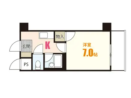 オプス6丁目(1K/2階)の間取り写真