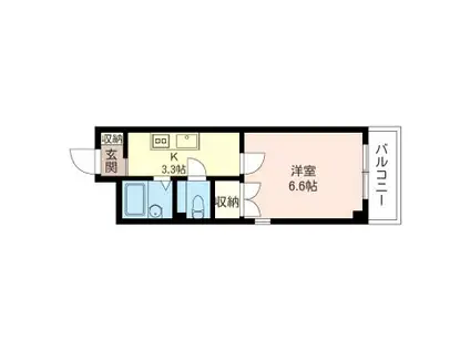 福田屋ビル(1K/2階)の間取り写真