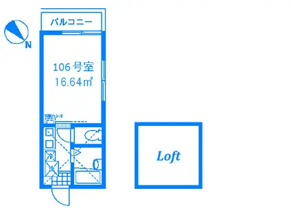 モンステラみのわ(1K/1階)の間取り写真