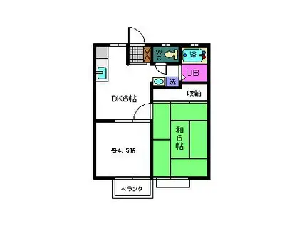 コーポラス清樹(2DK/2階)の間取り写真