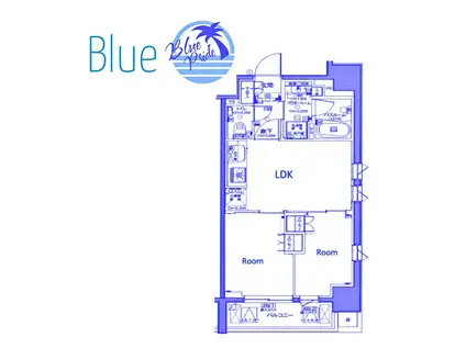 デュオステージ横浜中央(2DK/8階)の間取り写真