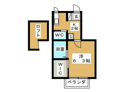 エクセルハイツ平塚(1K/2階)の間取り写真
