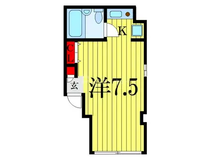 ブライト市川(ワンルーム/1階)の間取り写真