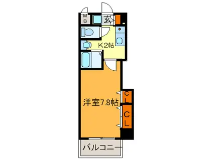 MPLAZA布施駅前(1K/6階)の間取り写真