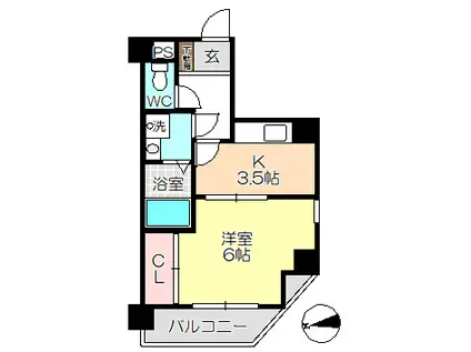 ケイズコート2(1K/5階)の間取り写真