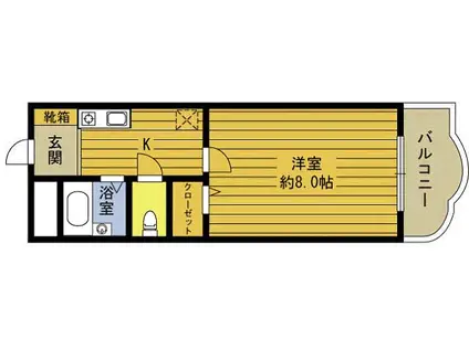 メリヴェール泉(1K/3階)の間取り写真