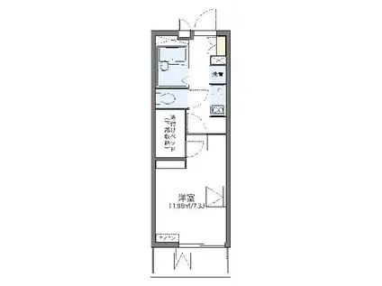 レオパレスアイリスN(1K/2階)の間取り写真