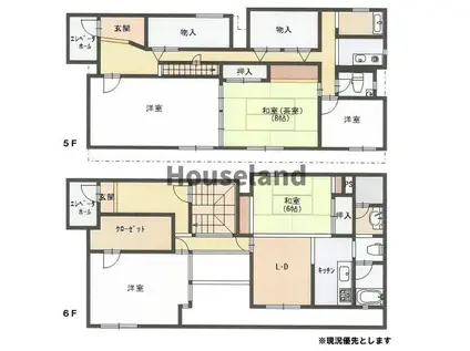 カトレアビル(5SLDK/5階)の間取り写真