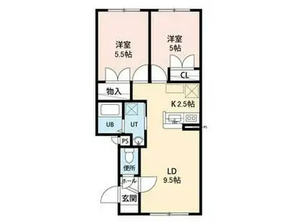 マイドリーム1(2LDK/4階)の間取り写真