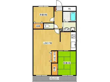 エム・アールひばりが丘(2LDK/3階)の間取り写真