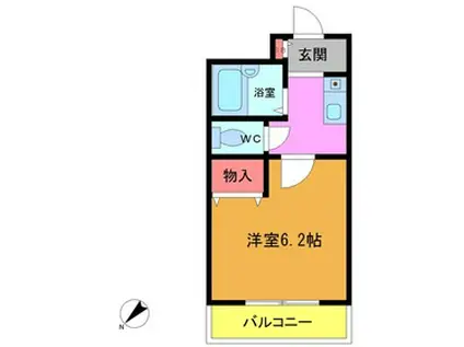 プライムコート(1K/4階)の間取り写真