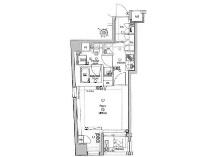 エルフラット板橋(1K/4階)の間取り写真