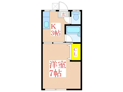 フィオーレ清水(ワンルーム/2階)の間取り写真