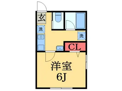 CUBIC(1K/2階)の間取り写真