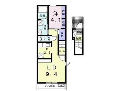 ネオ ブレイブ(1LDK/2階)の間取り写真