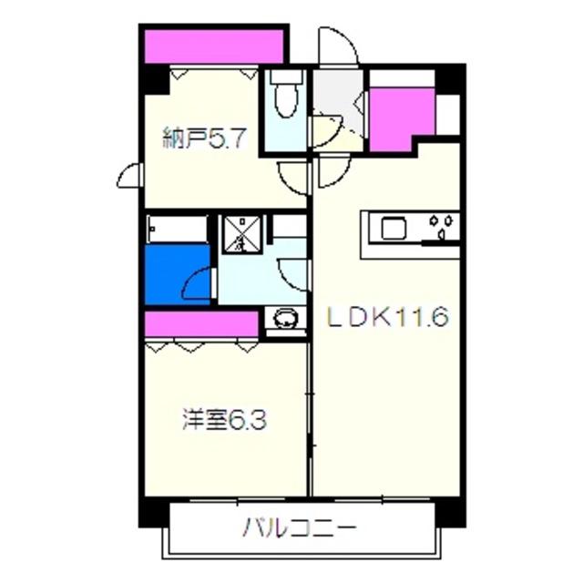 GROOVE堺東レジデンス(1SLDK/8階)の間取り写真