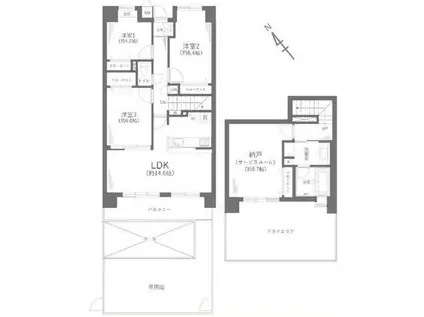 ドラゴンマンション橋本十弐番館(3SLDK/2階)の間取り写真