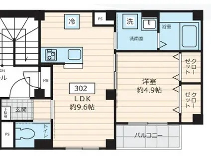DECORA MORISHITA(1LDK/3階)の間取り写真