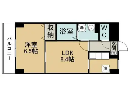 ベルメゾン宮の丘(1LDK/5階)の間取り写真