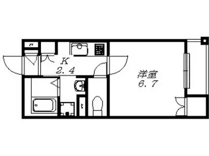 JARDIN DE LA COLINA(1K/1階)の間取り写真