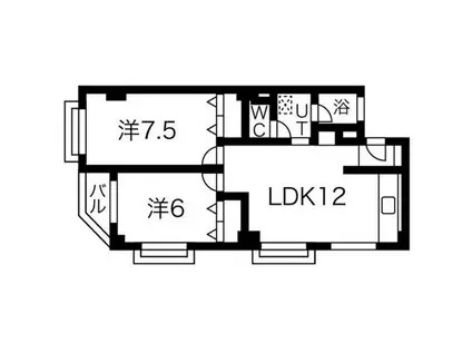 長居椿マンション(2LDK/4階)の間取り写真
